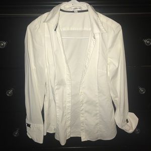 Express White Buttoned Top